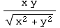 (x y)/(x^2 + y^2)^(1/2)