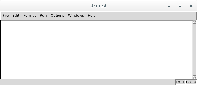 Screenshot of initial program window.